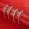 Bangle Silver Plated Leaf Charm Armbands armband för kvinnor Bröllopsjusterbara armband