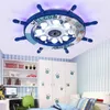 Lustres de decoração mediterrânea Controle remoto lustre lustre com luz de fundo colorida infantil infantil lâmpada de teto de quarto