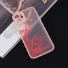 الحالات الجمالية الفريدة الفريدة من نوعها ، حالات هاتف تنين Red Dragon لـ iPhone 14 12 11 13 Pro Mini X XS Max 6 7 8 Plus SE Soft Pumper Back Cover