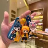 Decompressie speelgoedontwerpen Keychain Anime Demon Slayer Cartoon Auto Creatieve sleutel Pendant Decoratie Bag Hanger Agatsuma Zenitsu Keyring
