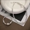 Nouveau conçu tour de cou rétro perle femmes collier femme D lettre pendentifs Bracelet dame lettre boucles d'oreilles EE0221KL