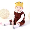 Hattar 2022 Baby Hat Girls Crown Ball Sticked Cap Toddler Empty Top Born Woolen Yarn Bonnet Barn Solid Beanies Casquette