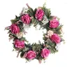 Fiori decorativi 45 cm Ghirlanda di eucalipto artificiale Decorazione Puntelli di disposizione del luogo Puntelli Ciondolo battente porta anello erba