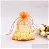 Other Home Storage Organization Stars Moon Favor Gift Bag Organza Dstring Mti Color Bags Plated Gold Printing Pouch Wedding Birthd Dhfaw