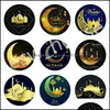 Autres fêtes de fête de fête Favors 10 feuilles / set Ramadan Kareem Mubarak Autocollants décoratifs 4cm Muslim Eid Gift Lable Seal DH9R0