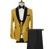 Herenpakken Blazers 3 PCS Pak Set Jacked Jacket Pants Vest / Boutique Wedding Dark Patroon Man Host Formal Dresscoat broek 221111