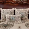Kissen im europäischen Stil, Spitze, für Sofa, Rückenlehne, Nachttisch, 60 x 60 cm, großer, leichter Luxusbezug