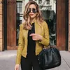 Women's Leather Faux Allukasa Fashion Women Pu s Long Sleeves Coats Lady Casual Fall Winter Zipper Cardigan Streetwear Elegant s Jacket 221111