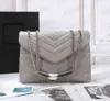 Bolsos de cosméticos Estuches Bolsos de diseñador HOT square fat LOULOU bolso de cadena bolso de cuero real para mujer bolsos de hombro de gran capacidad 25 cm y 32 cm de calidad superior