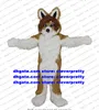 Коричневый меховой пушистый талисман талисмана, костюм Husky Dog Wolf Fursuit для взрослого мультфильма изображение изображение реклама высоких качеств zz7564