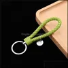 Other Festive Party Supplies Weaving Pu Leather Keychain Simple Style Car Key Pendant Creative Bag Rope Party Promotion Small Gift Dhinq