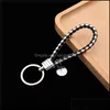 Other Festive Party Supplies Weaving Pu Leather Keychain Simple Style Car Key Pendant Creative Bag Rope Party Promotion Small Gift Dhinq