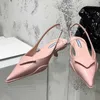 Italien Lux Sandal Women Sandals Womens Heeled Shoes Woman Shoe Gladiator Läder Sandal Fine Heel Highs Fashion Sexig brev Tyg Stor storlek 34-42