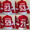 Thr 71 Dylan Larkin Red Jersey Lucas Raymond Moritz Seider David Perron Tyler Bertuzzi Hockey Jerseys White Stitched