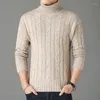 Männer Pullover Winter High Neck Dicke Warme Pullover Männer Rollkragen Slim Fit Pullover Strickwaren Männlichen Baumwolle Top Kleidung Drop