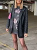 Damesleer Faux Jacket Women Casual PU Elegante Blazer Jackets Vrouwelijk Streetwear Spring Fashion Y2K Coat Black Pants 221111