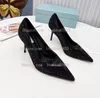 Sapatos formais de dedo do pé pontudo feminino padrão Moda couro envernizado salto alto diamante 8,5 cm Sapato vestido de festa de passarela de luxo Sandálias de verão caixa de presente 35-41