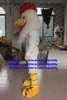 Fantas de mascote branco Gamecock Game Fowl Fighting Cock Rooster Chick