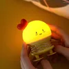 Nattljus LED Creative Press Spring Light for Home Bedside Portable Lamp Desktop Decoration USB Laddning