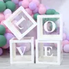 Décoration de fête bricolage A-Z lettre ballons boîte nom Transparent premier 1er anniversaire décor Macaron bébé douche approvisionnement