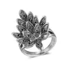 Bröllopsringar Silver Ring Classic Exquisite Temperament Female Models Retro Inlaid Zircon Hand smycken Engagemang