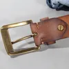 Belts Vintage Luxury Handmade Leather Copper Buckle Man's Cinturon Gotico Cowhide Retro All match Casual Jeans Soft ABC 221111