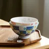 Bowls Sakura Couple Bowl Ceramic Vaisselle Household Japanese Eating Small Single Rice Porcelain For Kitchen Tableware