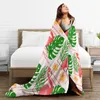 Blankets Flannel Blanket Flamingo Summer Palm Leaves Light Thin Mechanical Wash Warm Soft Throw On Sofa Bed Travel Patchwork