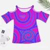 Skjorta trippy hippy retro virvel tryck cool s kortärmad gata stil tees kvinnor sommarkläder plus storlek