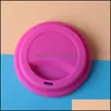 Drinkware Lid Sile Insation Leakproof Cup Lid Heat Resistant Anti Dust Tea Coffee Mug Ers Drop Delivery Home Garden Kitchen Dining B Dhvoy