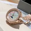 Women's fashion quartz watch rose gold case 28mm diamond imported original advanced movement electronic lunar phase function timing R11462 Casual watch