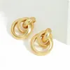 Dangle Earrings AENSOA Vinatge Matte Gold Color Knot Big Drop For Women Minimalist Twisted Large Stud Punk Party Jewelry Gift