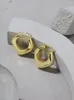 Brincos de argolas de design geométrico S925 Vos de prata esterlina delicada grande para mulheres, declaração de luxo de casamento de jóias finas acessórios