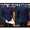 Erkek Suit Blazers Mandarin Stand Yakası Erkekler Tunik Takım Ceket Çin tarzı tek göğüslü sıradan erkek dışarısı siyah 221111