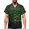 Chemises décontractées pour hommes HYCOOL à manches courtes hommes été chemise verte polynésienne Tribal traditionnel rayure pour grande taille hommes vêtements de plage