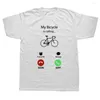 Camisas masculinas engraçadas, minha bicicleta está chamando de algodão de rua de rua curta Harajuku Harajuku de bicicleta de bicicleta de bicicleta de bicicleta