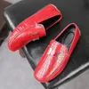 Supotos quadrados clássicos -Men por homens de cor sólida Casual Moda Crocodilo Simplicity Sapatos de negócios britânicos selvagens AD341