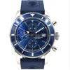 Новое супер -наследие Chrono 46 -мм кварцевое часы A13320 Blue Dial и резиновая полоса Mens Sports Watches245F5271325