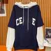 Ce 22s sweat à capuche designer sportswear automne et hiver épissage faux deux hommes et femmes en vrac sweat-shirt en coton pull polyvalent manteau tendance en vrac chemise à manches longues