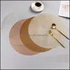 Mats Pads 38Cm Round Pvc Placemat Kitchen Dining Table Mats Steak Pad Antiscalding Insation Pads Ins Nordic El Restaurant Home Dec Dhemy