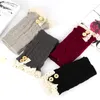 Genouillères femmes filles hiver bas bottes manchettes dentelle garniture guêtres chaussettes Crochet court tricot