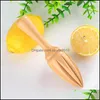 Fruit Vegetable Tools Beech Lemon Juicer Manually Wooden Squeezer Orange Citrus Juice Extractor Reamer Without Lacquer Wax Drop De Dhqpt