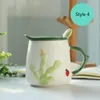 Tasses 400-500ml ins cactus tasse créatimique créative avec couvercle cuillère tasse de café cadeau