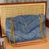 Denim Blue Women Shoulder Crossbody Bag Designer Luxury Handbags Classic Envelope Messenger Bag Lambskin Lady Flap Purses Wallet Niki