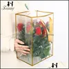 Geschenkwikkeling Bloemist Bloempakketzak Clear PVC Bouquet met handvat Valentijnsdag Verjaardag Geschenk Pouch Drop Delivery Home Garden Festi DHG60