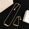 Fashion Classic colorful letters Pendants Women's Bracelet Necklace Stud Earring Sets Brass colour diamonds dream Ladies Designer Jewelry MS12 -S87720104