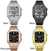 Link Bracelet Straps AP Modified Armor integrated Case Watchband Butterfly Clasp Steel Band Fit iWatch Series 8 7 6 SE 5 4 For Apple Watch 44 45mm Wristband