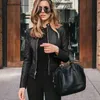 Women's Leather Faux Allukasa Fashion Women Pu s Long Sleeves Coats Lady Casual Fall Winter Zipper Cardigan Streetwear Elegant s Jacket 221111