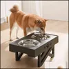 ドッグボウルフィーダー犬ダブルノンズスリップボウル調整可能な高さペットキャットフード給餌料理