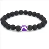 Beaded 10 Colors Dog Paw 8Mm Black Lava Stone Beads Strand Bracelet Essential Oil Diffuser Bracelets Volcanic Rock Footprint Beaded Dhzwd